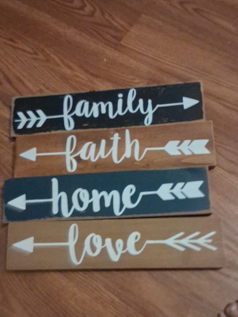 Rustic Script Wall Sign Set - Black & Brown
